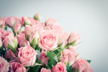 Fototapeta na wymiar Bouquet of pink roses