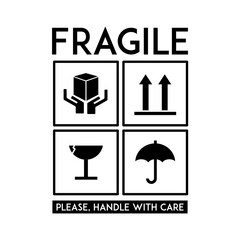 Fragile label design template badge sticker for business design element