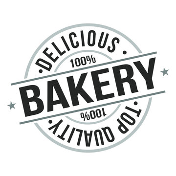 Delicious Bakery Top Quality Quality Original Stamp Design Vector Round Art.