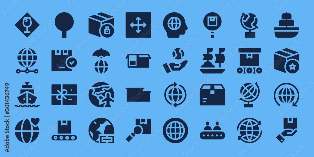 Sticker Modern Simple Set of logistics Vector filled Icons