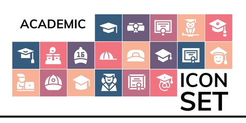 academic icon set