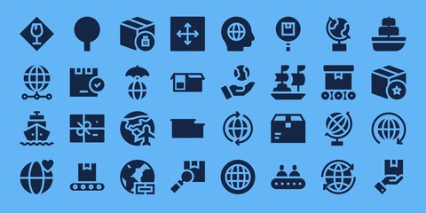 Modern Simple Set of logistics Vector filled Icons