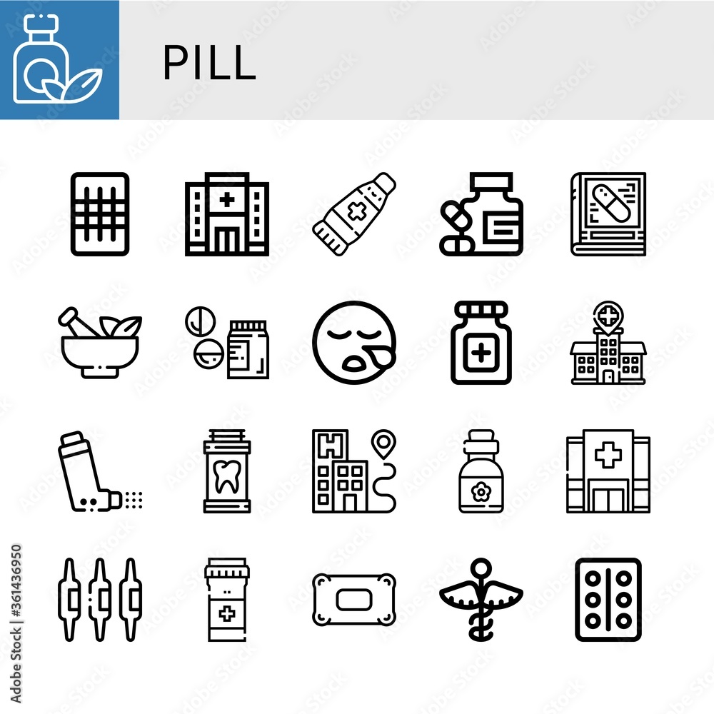 Sticker pill icon set