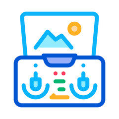 Obraz premium drone smartphone app remote controle icon vector. drone smartphone app remote controle sign. color symbol illustration