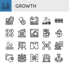 growth simple icons set