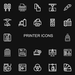 Editable 22 printer icons for web and mobile