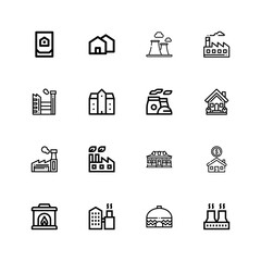 Editable 16 chimney icons for web and mobile