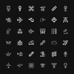 Editable 36 flight icons for web and mobile