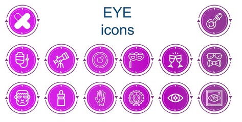 Editable 14 eye icons for web and mobile