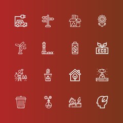 Editable 16 environmental icons for web and mobile