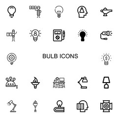Editable 22 bulb icons for web and mobile