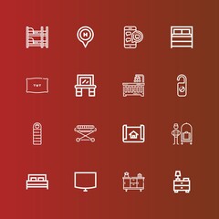 Editable 16 bed icons for web and mobile
