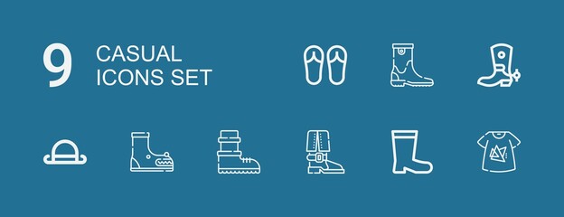 Editable 9 casual icons for web and mobile