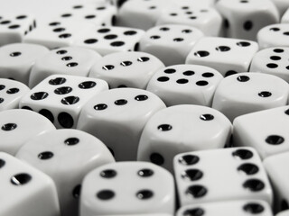 close up of white dice