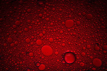 Abstract Free Speech Red Colored Background from Volcanic Backgrounds Series. Oil stains on the water. Water bubbles. Color therapy, meditation, relaxation foto.