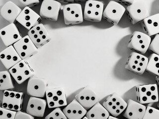 dices border on a white background