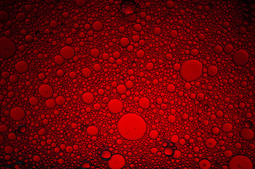 Abstract Free Speech Red Colored Background from Volcanic Backgrounds Series. Oil stains on the water. Water bubbles. Color therapy, meditation, relaxation foto.