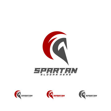 Spartan Logo Design Vector, Sparta Logo Design Template, Spartan Helmet Logo, Icon Symbol
