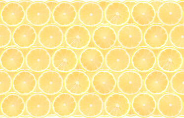 Yellow lemon slices pattern texture background.  