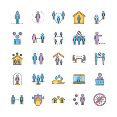 bundle of distance social set icons