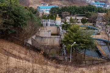 Fototapeta premium Pools of water at treatment plant