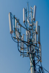 Closeup of cellphone tower