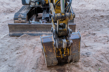 Closeup of backhoe bucket