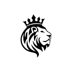 Lion Head logo, Vector Illustration, simple flat style for your company logo