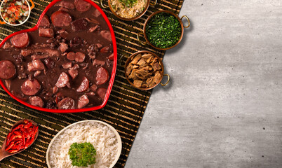 Brazilian Feijoada Food. Top view