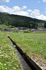 田舎の水路の風景