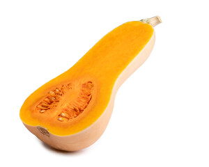 Butternut Pumpkin isolated on white background, Fresh butternut squash isolated on a white background, 