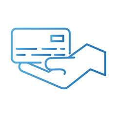 hand lifting credit card payment online gradient style icon