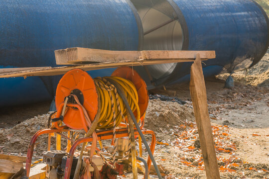 Orange Spool Of Electrical Cords