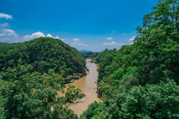 Fototapeta na wymiar Gorgeous, summer view of Cheorwon, Korea's landscape around Hantan River. 