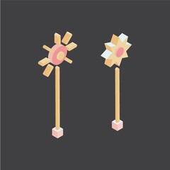 Isometric decoration lamp post