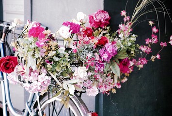 Fototapeta na wymiar Bicycle and Flowers