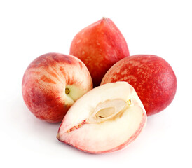 peach on white background