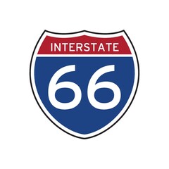Interstate 66 route sign