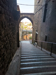 narrow street in the old town of perugia