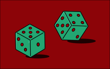 vector de dados con fondo rojo