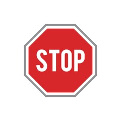Stop road sign