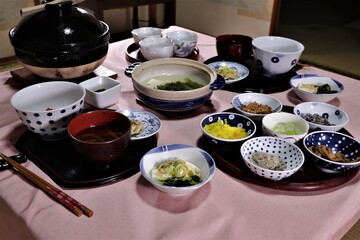 お粥の朝食