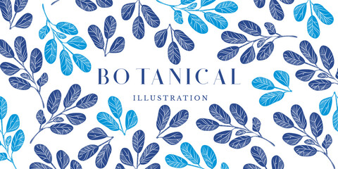 Blue Botanical Illustration
