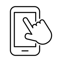 smartphone with hand indexing payments online line style