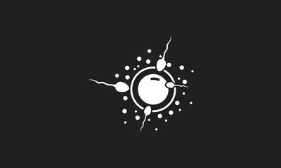 Sperm fertilizing egg cell icon. Simple element illustration.
