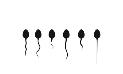 Sperm icon fertilizing egg cell. Logo drawn in flat style.