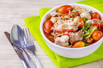 Hot and sour pork bone soup