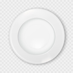 Empty white plate. Illustration on white background