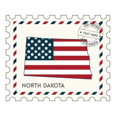 Fototapeta premium Northdakotapostagestamp
