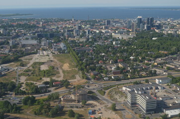 Fototapeta premium Tallinn. View from the airliner 